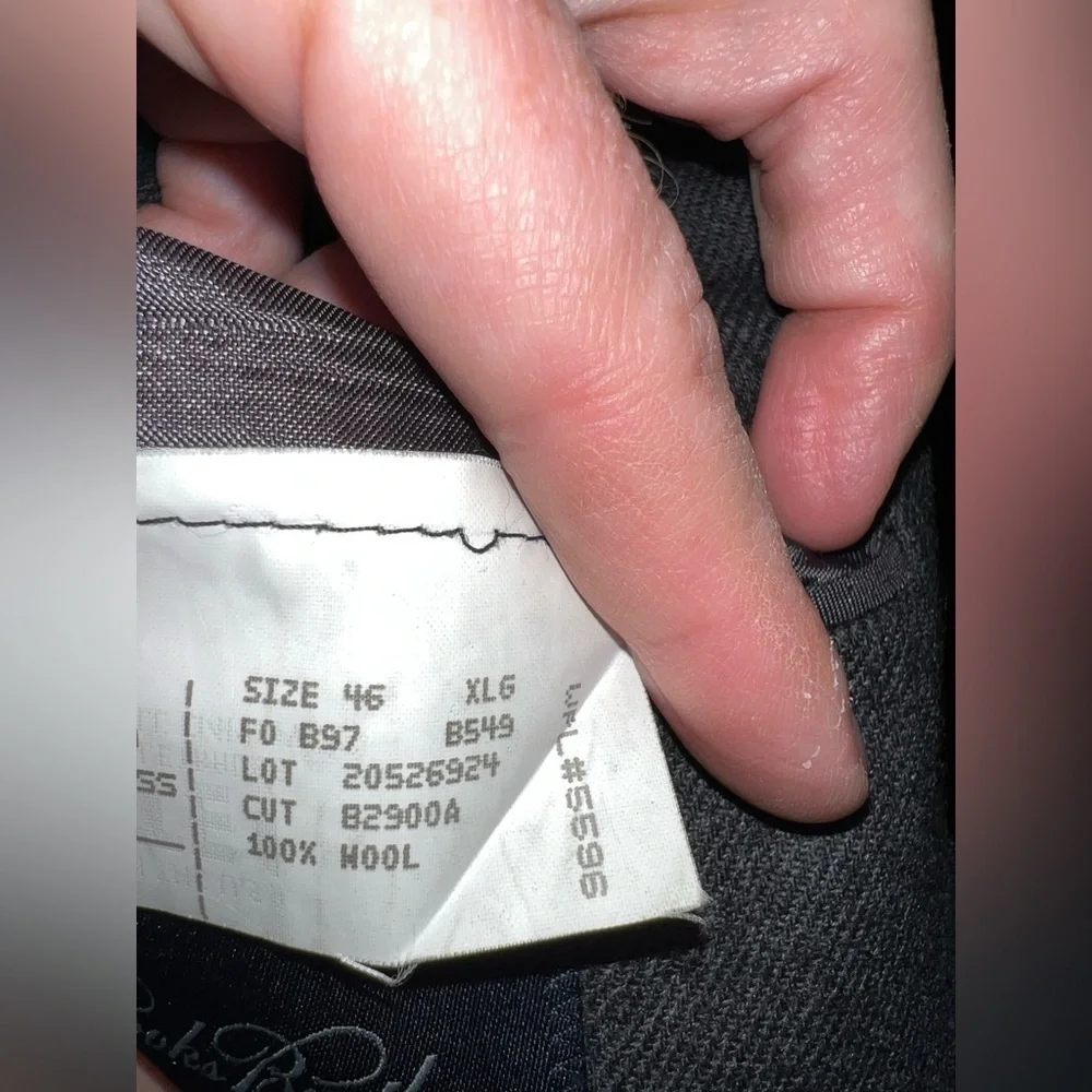 Vtg Brooks Brothers Mens 46 Charcoal Gray 100% Pure Wool Sport Coat Suit Jacket